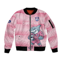 Cabo Verde Football 2026 Custom Sleeve Zip Bomber Jacket Tubaroes Azuis Goalkeeper Pink Jersey