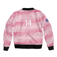 Cabo Verde Football 2026 Custom Sleeve Zip Bomber Jacket Tubaroes Azuis Goalkeeper Pink Jersey