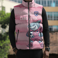 Cabo Verde Football 2026 Custom Sleeveless Puffer Jacket Tubaroes Azuis Goalkeeper Pink Jersey