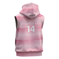 Cabo Verde Football 2026 Custom Sleeveless Zip Hoodie Tubaroes Azuis Goalkeeper Pink Jersey