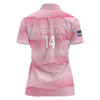 Cabo Verde Football 2026 Custom Women Polo Shirt Tubaroes Azuis Goalkeeper Pink Jersey