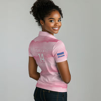 Cabo Verde Football 2026 Custom Women Polo Shirt Tubaroes Azuis Goalkeeper Pink Jersey