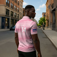 Cabo Verde Football 2026 Custom Zipper Polo Shirt Tubaroes Azuis Goalkeeper Pink Jersey