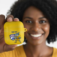 Cabo Verde Football 2026 Custom AirPods Case Tubaroes Azuis Goalkeeper Yellow Jersey