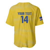 Cabo Verde Football 2026 Custom Baseball Jersey Tubaroes Azuis Goalkeeper Yellow Jersey