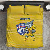Cabo Verde Football 2026 Custom Bedding Set Tubaroes Azuis Goalkeeper Yellow Jersey