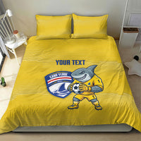 Cabo Verde Football 2026 Custom Bedding Set Tubaroes Azuis Goalkeeper Yellow Jersey
