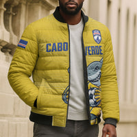 Cabo Verde Football 2026 Custom Bomber Puffer Jacket Tubaroes Azuis Goalkeeper Yellow Jersey
