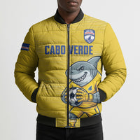 Cabo Verde Football 2026 Custom Bomber Puffer Jacket Tubaroes Azuis Goalkeeper Yellow Jersey