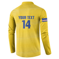 Cabo Verde Football 2026 Custom Button Sweatshirt Tubaroes Azuis Goalkeeper Yellow Jersey