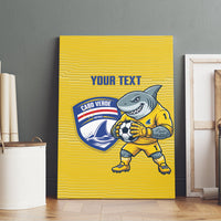 Cabo Verde Football 2026 Custom Canvas Wall Art Tubaroes Azuis Goalkeeper Yellow Jersey