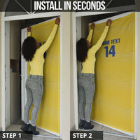 Cabo Verde Football 2026 Custom Door Cover Tubaroes Azuis Goalkeeper Yellow Jersey