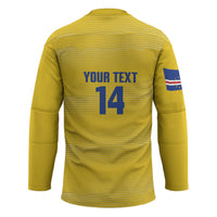 Cabo Verde Football 2026 Custom Hockey Jersey Tubaroes Azuis Goalkeeper Yellow Jersey