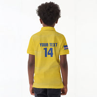 Cabo Verde Football 2026 Custom Kid Polo Shirt Tubaroes Azuis Goalkeeper Yellow Jersey