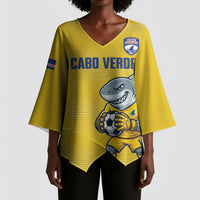 Cabo Verde Football 2026 Custom Kimono Sleeve Blouse Tubaroes Azuis Goalkeeper Yellow Jersey