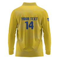 Cabo Verde Football 2026 Custom Long Sleeve Polo Shirt Tubaroes Azuis Goalkeeper Yellow Jersey
