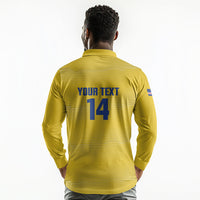 Cabo Verde Football 2026 Custom Long Sleeve Polo Shirt Tubaroes Azuis Goalkeeper Yellow Jersey
