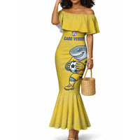 Cabo Verde Football 2026 Custom Mermaid Dress Tubaroes Azuis Goalkeeper Yellow Jersey
