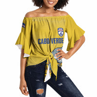 Cabo Verde Football 2026 Custom Off Shoulder Wrap Waist Top Tubaroes Azuis Goalkeeper Yellow Jersey