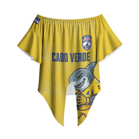 Cabo Verde Football 2026 Custom Off Shoulder Wrap Waist Top Tubaroes Azuis Goalkeeper Yellow Jersey