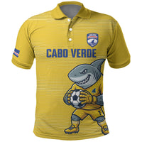 Cabo Verde Football 2026 Custom Polo Shirt Tubaroes Azuis Goalkeeper Yellow Jersey