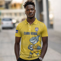 Cabo Verde Football 2026 Custom Polo Shirt Tubaroes Azuis Goalkeeper Yellow Jersey