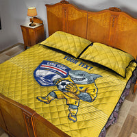Cabo Verde Football 2026 Custom Quilt Bed Set Tubaroes Azuis Goalkeeper Yellow Jersey