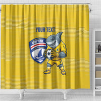 Cabo Verde Football 2026 Custom Shower Curtain Tubaroes Azuis Goalkeeper Yellow Jersey