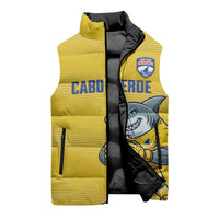 Cabo Verde Football 2026 Custom Sleeveless Puffer Jacket Tubaroes Azuis Goalkeeper Yellow Jersey