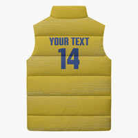 Cabo Verde Football 2026 Custom Sleeveless Puffer Jacket Tubaroes Azuis Goalkeeper Yellow Jersey