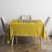 Cabo Verde Football 2026 Custom Tablecloth Tubaroes Azuis Goalkeeper Yellow Jersey