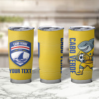 Cabo Verde Football 2026 Custom Tumbler Cup Tubaroes Azuis Goalkeeper Yellow Jersey