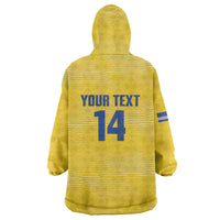 Cabo Verde Football 2026 Custom Wearable Blanket Hoodie Tubaroes Azuis Goalkeeper Yellow Jersey
