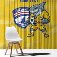 Cabo Verde Football 2026 Custom Window Curtain Tubaroes Azuis Goalkeeper Yellow Jersey