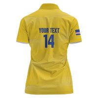 Cabo Verde Football 2026 Custom Women Polo Shirt Tubaroes Azuis Goalkeeper Yellow Jersey