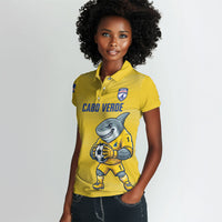 Cabo Verde Football 2026 Custom Women Polo Shirt Tubaroes Azuis Goalkeeper Yellow Jersey