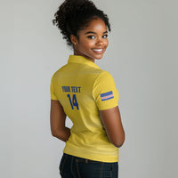 Cabo Verde Football 2026 Custom Women Polo Shirt Tubaroes Azuis Goalkeeper Yellow Jersey