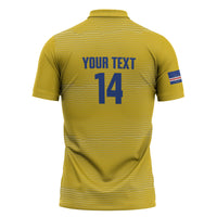 Cabo Verde Football 2026 Custom Zipper Polo Shirt Tubaroes Azuis Goalkeeper Yellow Jersey