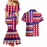Haiti Christmas Couples Matching Mermaid Dress and Hawaiian Shirt Jwaye Nowe 2023 With Coat Of Arms - Wonder Print Shop