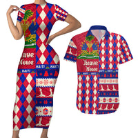 Haiti Christmas Couples Matching Short Sleeve Bodycon Dress and Hawaiian Shirt Jwaye Nowe 2023 With Coat Of Arms - Wonder Print Shop
