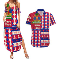 Haiti Christmas Couples Matching Summer Maxi Dress and Hawaiian Shirt Jwaye Nowe 2023 With Coat Of Arms - Wonder Print Shop