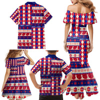 Haiti Christmas Family Matching Mermaid Dress and Hawaiian Shirt Jwaye Nowe 2023 With Coat Of Arms - Wonder Print Shop