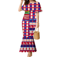 Haiti Christmas Family Matching Mermaid Dress and Hawaiian Shirt Jwaye Nowe 2023 With Coat Of Arms - Wonder Print Shop
