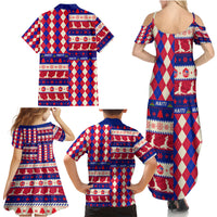 Haiti Christmas Family Matching Summer Maxi Dress and Hawaiian Shirt Jwaye Nowe 2023 With Coat Of Arms - Wonder Print Shop