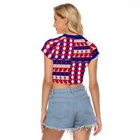 Haiti Christmas Raglan Cropped T Shirt Jwaye Nowe 2023 With Coat Of Arms - Wonder Print Shop