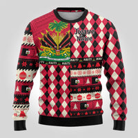 Haiti 1964 Christmas Ugly Christmas Sweater Jwaye Nowe 2023 With Coat Of Arms - Wonder Print Shop