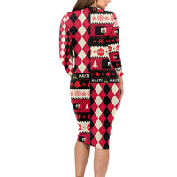 Haiti 1964 Christmas Long Sleeve Bodycon Dress Jwaye Nowe 2023 With Coat Of Arms - Wonder Print Shop