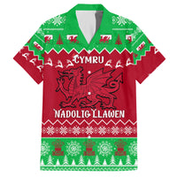Personalised Wales Christmas Family Matching Long Sleeve Bodycon Dress and Hawaiian Shirt Nadolig Llawen Cymru Unique Version - Wonder Print Shop