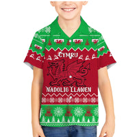 Personalised Wales Christmas Family Matching Mermaid Dress and Hawaiian Shirt Nadolig Llawen Cymru Unique Version - Wonder Print Shop
