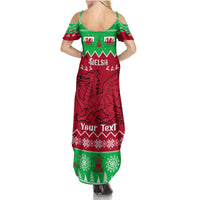 Personalised Wales Christmas Summer Maxi Dress Nadolig Llawen Cymru Unique Version - Wonder Print Shop